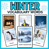 Winter Vocabulary Words Picture Cards Flash Cards With REA