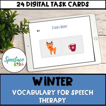 Preview of Winter Vocabulary game for Speech therapy BOOM Cards™ Distance Learning