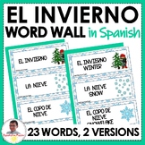 Winter Vocabulary in Spanish Word Wall Bulletin Board