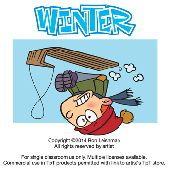 Preview of Winter Volume 1 Cartoon Clipart for ALL grades