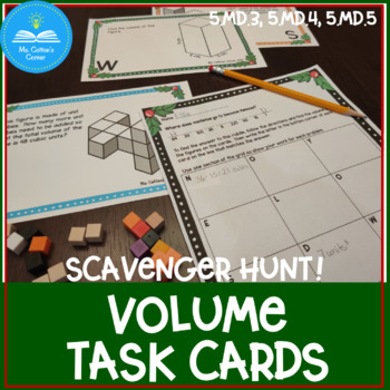 Preview of Winter Volume Task Cards - Scavenger Hunt - Printable PDF, Google Slides, EASEL