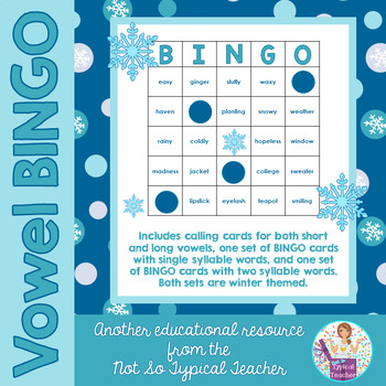 Preview of Winter Vowel Syllable BINGO