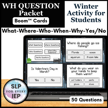 Preview of Winter WH Questions Boom™ Learning Resource for Students