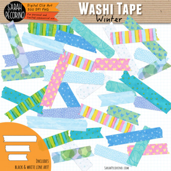 Valentine's Day Washi Tape Clip Art by RebeccaB Designs