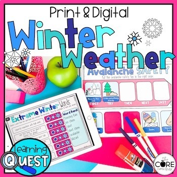 Preview of Winter Weather Lesson Plans - Digital or Print Winter Snow Activities