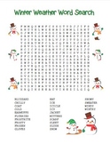 “Winter Weather Word Search”  – Holiday Fun! (Color and Bl