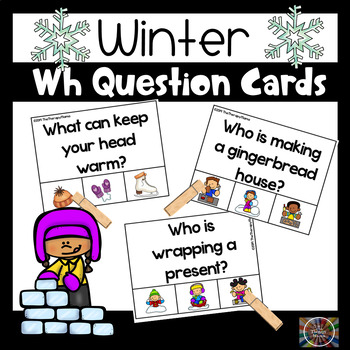 Winter Wh Questions Clip Cards by The Therapy Mama | TpT