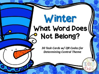 Preview of Winter Which Word Does Not Belong Task Cards