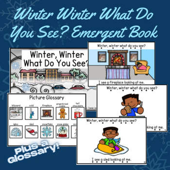 Preview of Winter, Winter What Do You See? Emergent Sight Word Reader - PLUS Digital Slides