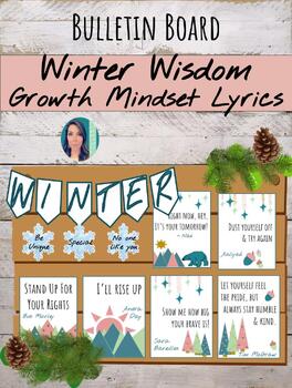 Preview of Winter Wisdom: Growth Mindset Lyric Bulletin Board Poster Set