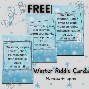 Preview of Winter Wonder Riddles: Montessori-Inspired Riddle Cards (FREE)