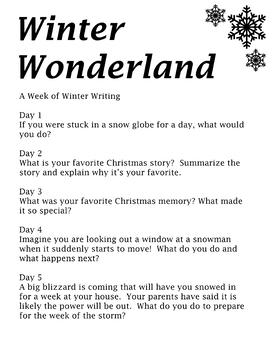 Winter Wonderland: A Week of Winter Writing by Magical Minds | TPT