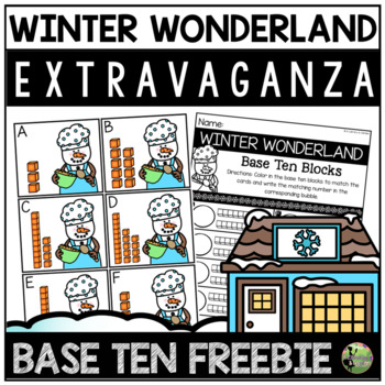 Preview of Winter Wonderland Math Center Base Ten FREEBIE for K-1