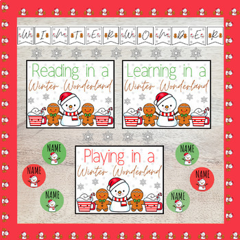 Preview of Winter Wonderland Bulletin Board Kit - Editable Student Names - Use All Winter!