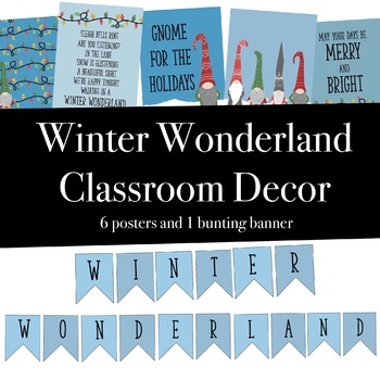 Winter Wonderland Classroom Decorations or Party Pack - Poster and