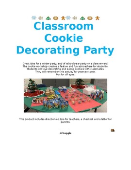 Preview of Winter Wonderland Classroom Cookie Party- Decorate Cookies