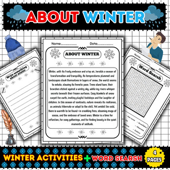 Preview of Winter Wonderland: Exploring the Wonders of Winter Activity-Word Searsh-Reading