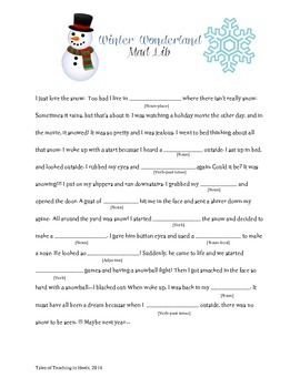 Preview of Winter Wonderland Mad Lib