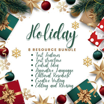 Preview of Winter Wonderland Middle School Holiday Bundle Multiple Genres 8 Resources!