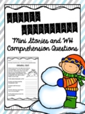 Winter Wonderland Mini Stories and WH Comprehension Questions