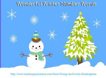 Preview of Winter Wonderland Number Words for ActivBoard