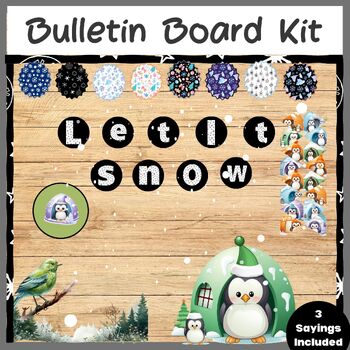 Preview of Printable Winter Bulletin Board Kit | February Seasonal Classroom Decoration 