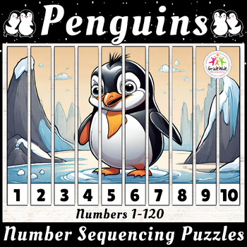 Preview of Winter Wonderland Penguin Math: Montessori Number Sequencing Puzzles Activities