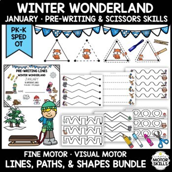 Preview of Winter Wonderland • Pre-Writing, Scissors • Lines, Paths, Shapes • Winter