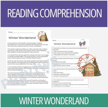 Preview of Winter Wonderland - Reading Comprehension Passages and Questions for 2nd Grade