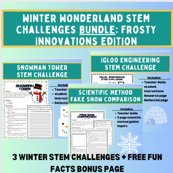 Preview of Winter Wonderland STEM Challenges Bundle: Frosty Innovations Edition