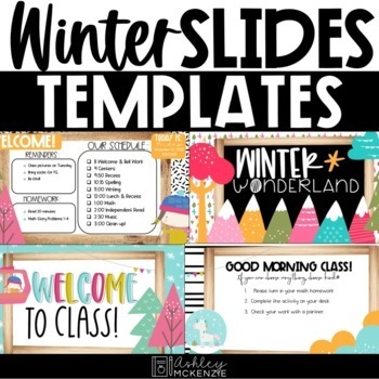Preview of Winter Slides Templates | Distance Learning | for Google Slides ™