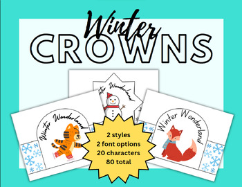 Preview of Winter Wonderland Themed Celebration Crowns (winter animals)