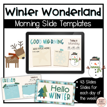 Preview of Winter Wonderland Themed Morning Slides Templates | For Google Slides