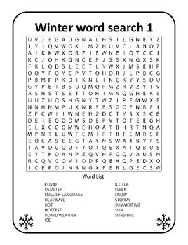 Preview of Winter Wonderland Word Quest | winter word seach
