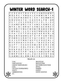 Preview of Winter Wonderland Word Search Extravaganza
