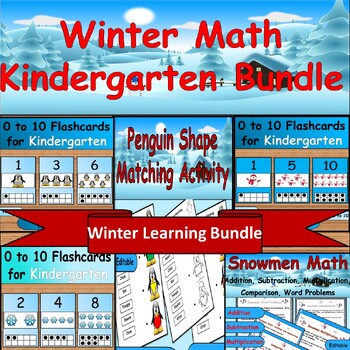 Preview of Winter Wonders Kindergarten Learning Bundle:Counting,Math Magic,Shape Adventures