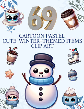 Preview of Winter Wonders: Pastel Cartoon Clip Art Collection