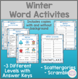 Winter Word Activities - Word Scrambles & Scattergories