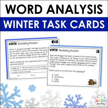 Preview of Winter Word Analysis Skills Task Cards