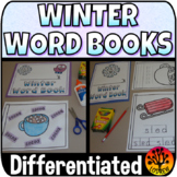 Winter Word Books Differentiated No Prep Cut Paste Reading