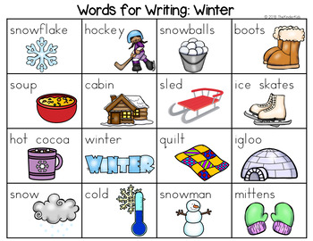 Preview of Winter Word List - Writing Center