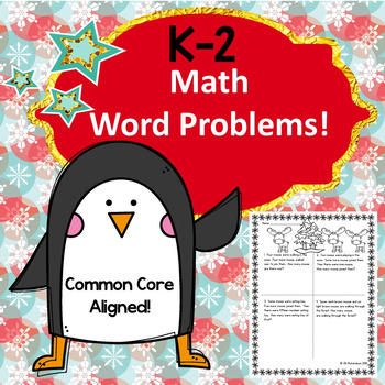 Preview of Winter Math Worksheets First Grade Word Problems ESL Winter January Activities