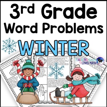 Preview of Winter Word Problems Math Practice 3rd Grade Common Core