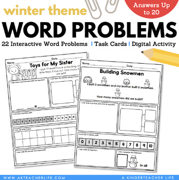 Preview of Winter Word Problems Addition and Subtraction Within 20
