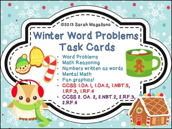 Preview of Winter Word Problems Math Task Cards