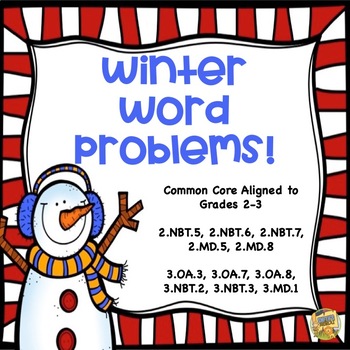 Preview of Winter Word Problems - Review those Common Core Math Skills - Grades 2-3