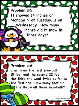 Winter Word Problems - Review those Common Core Math Skills - Grades 2-3