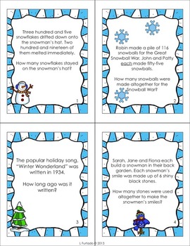 Winter Word Problems - basic operation grades 3 - 4 by horizons | TpT