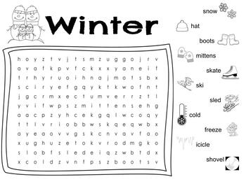 Winter Word Search by Maria Perillo | Teachers Pay Teachers