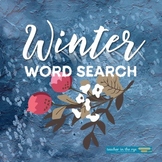 Winter Word Search Fun Extra Time Activity for Holidays or